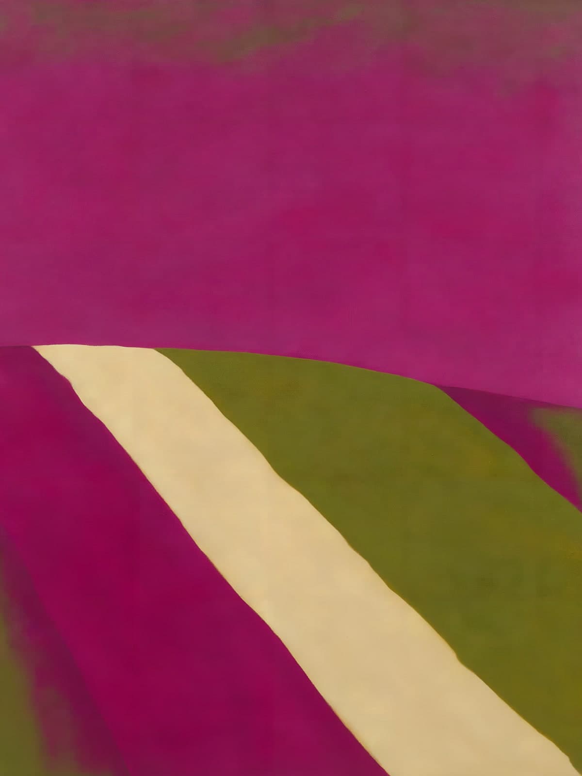 Roze vlakken met olijfgroene en crèmekleurige baan