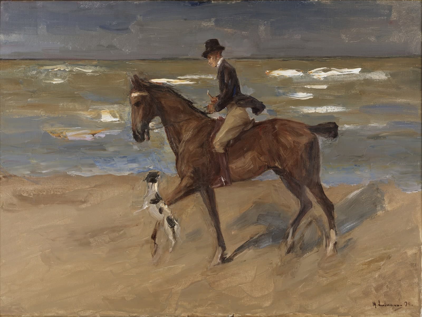 Ruiter op het strand