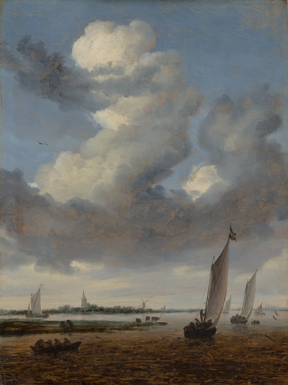 Gezicht op Beverwijk vanaf het Wijkermeer