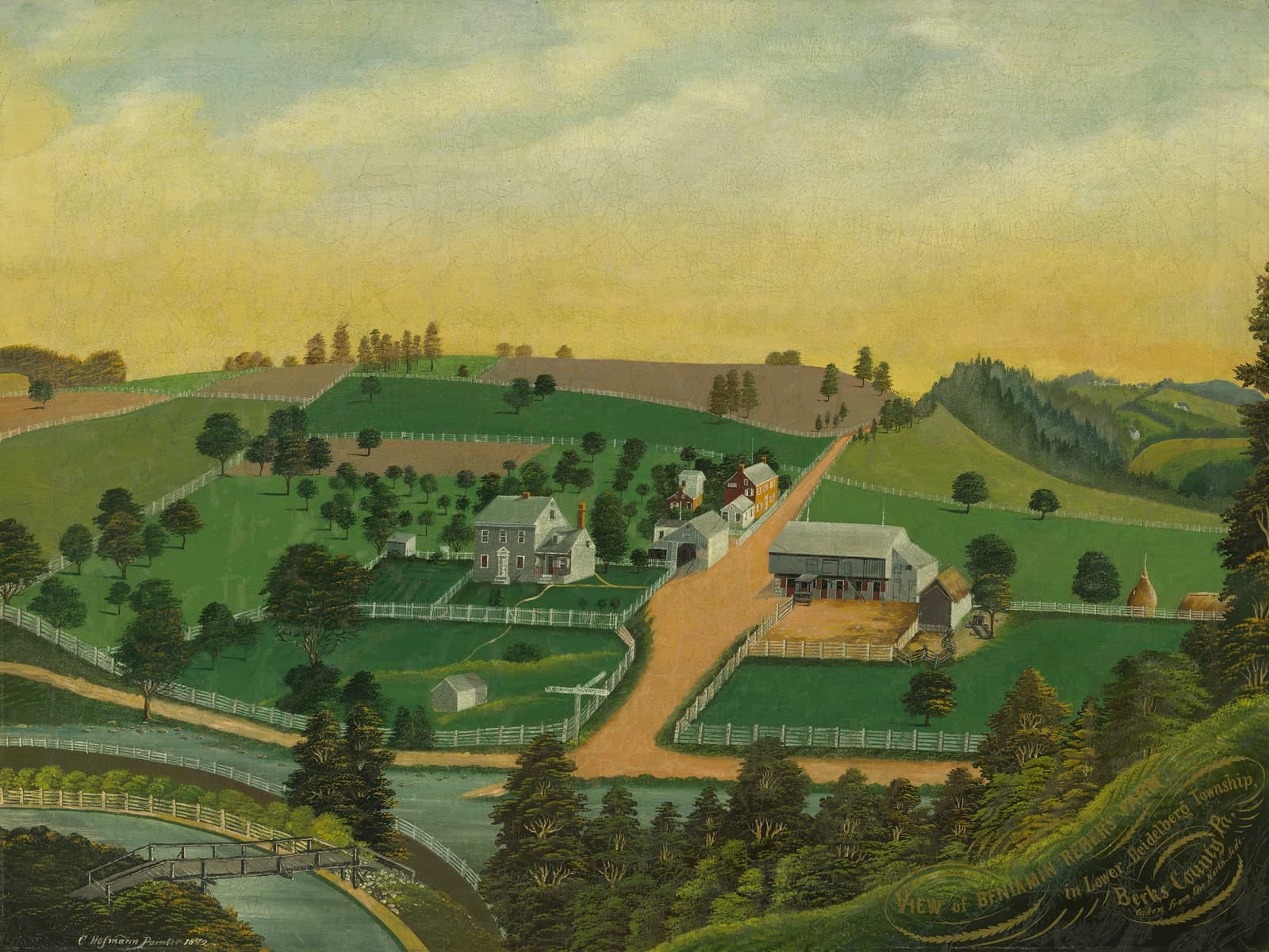Gezicht op de boerderij van Benjamin Reber