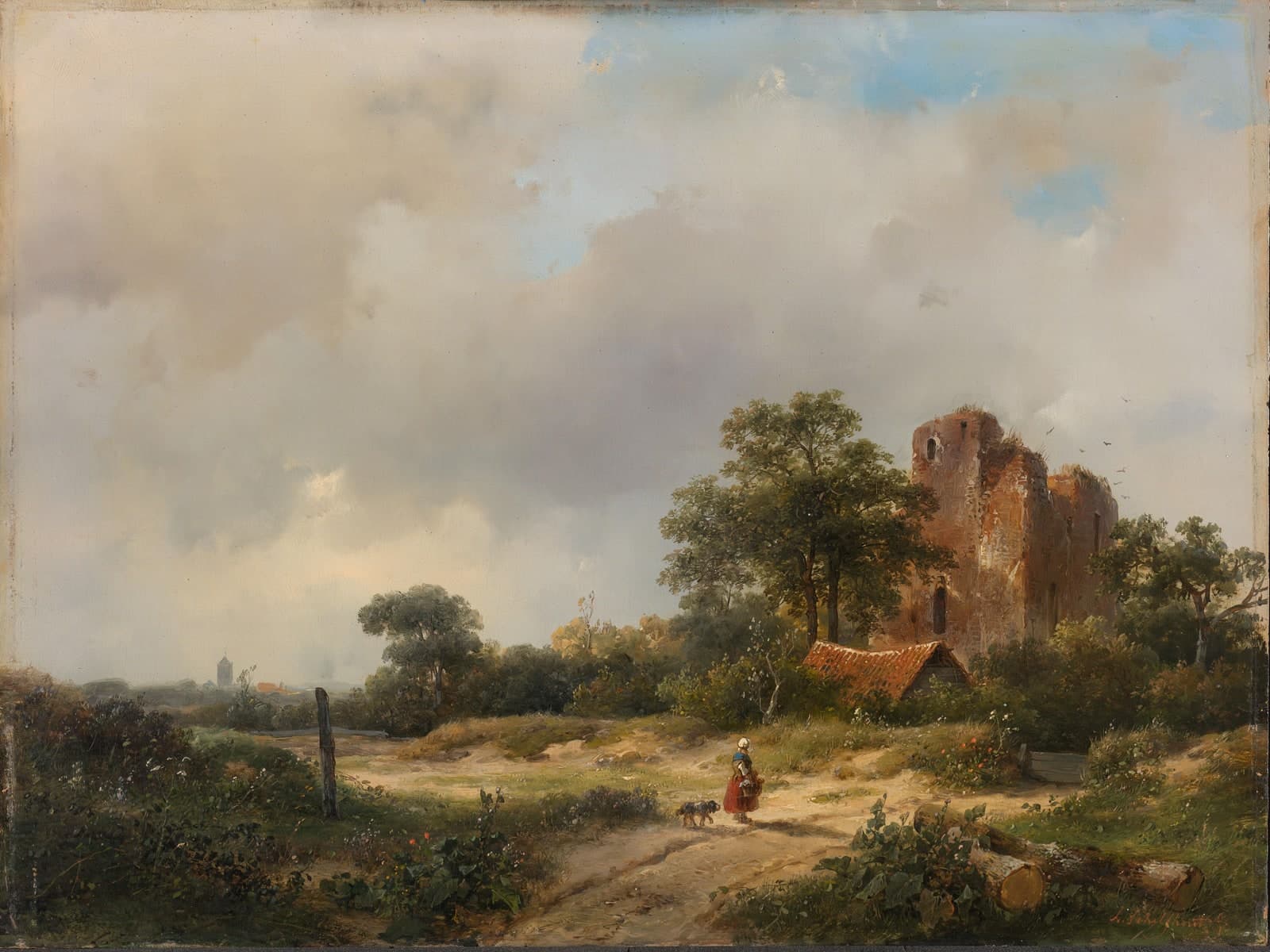 Landschap met de ruïne van het kasteel Brederode