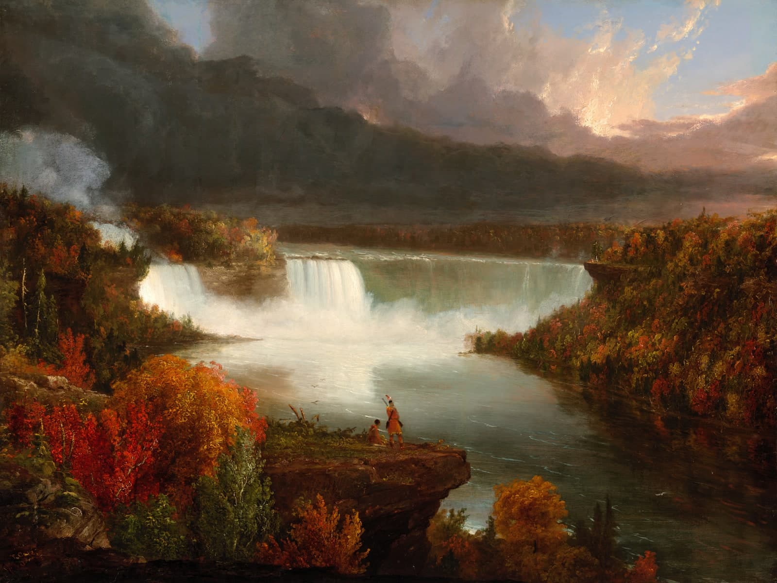 Gezicht in de verte op de Niagarawatervallen