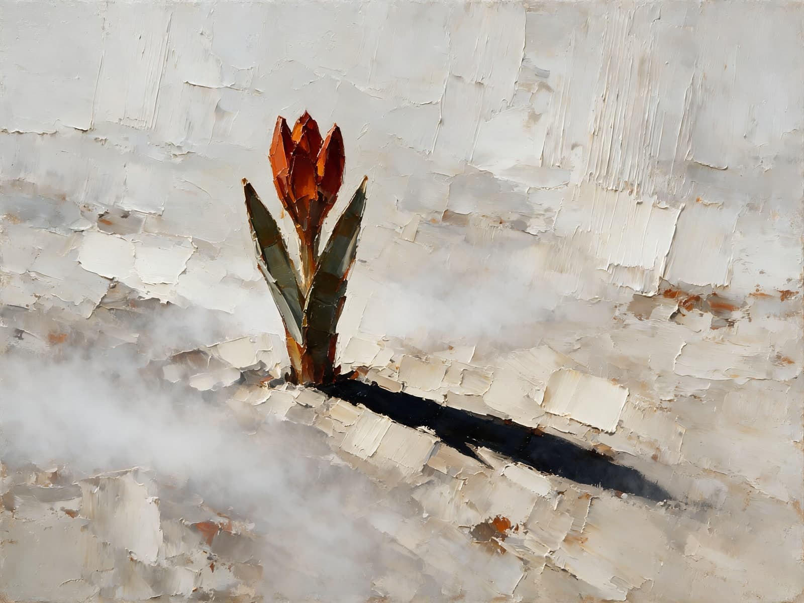 Rode bloemknop tussen witte verflagen