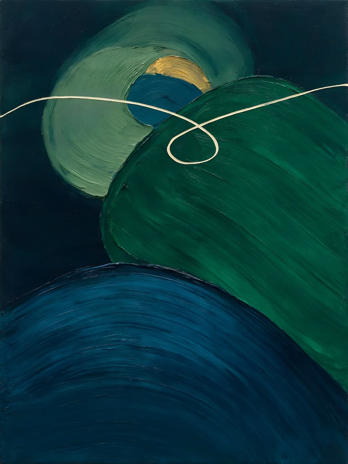 Groene en blauwe bogen, witte lus