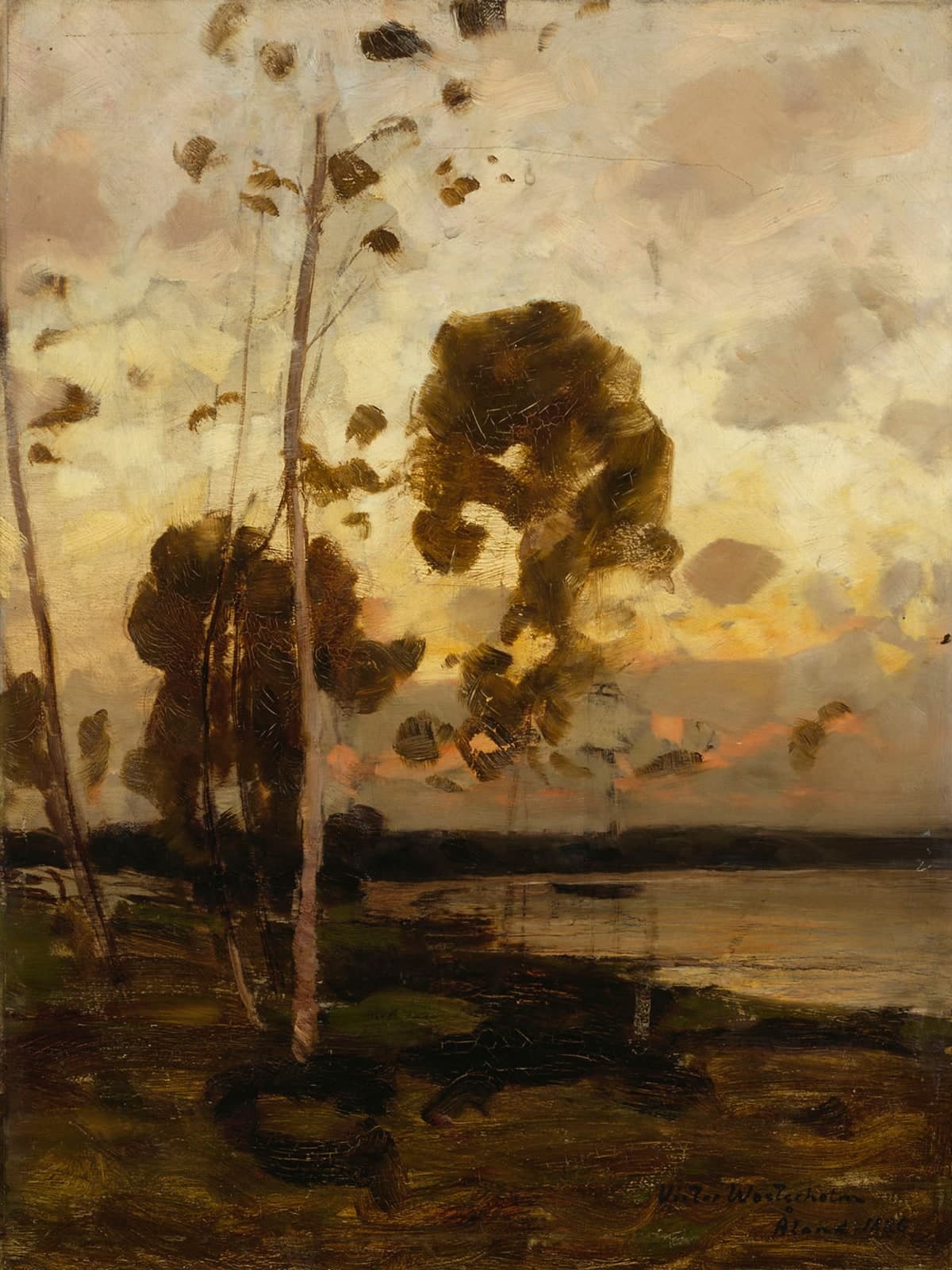 Na zonsondergang, landschap op Åland