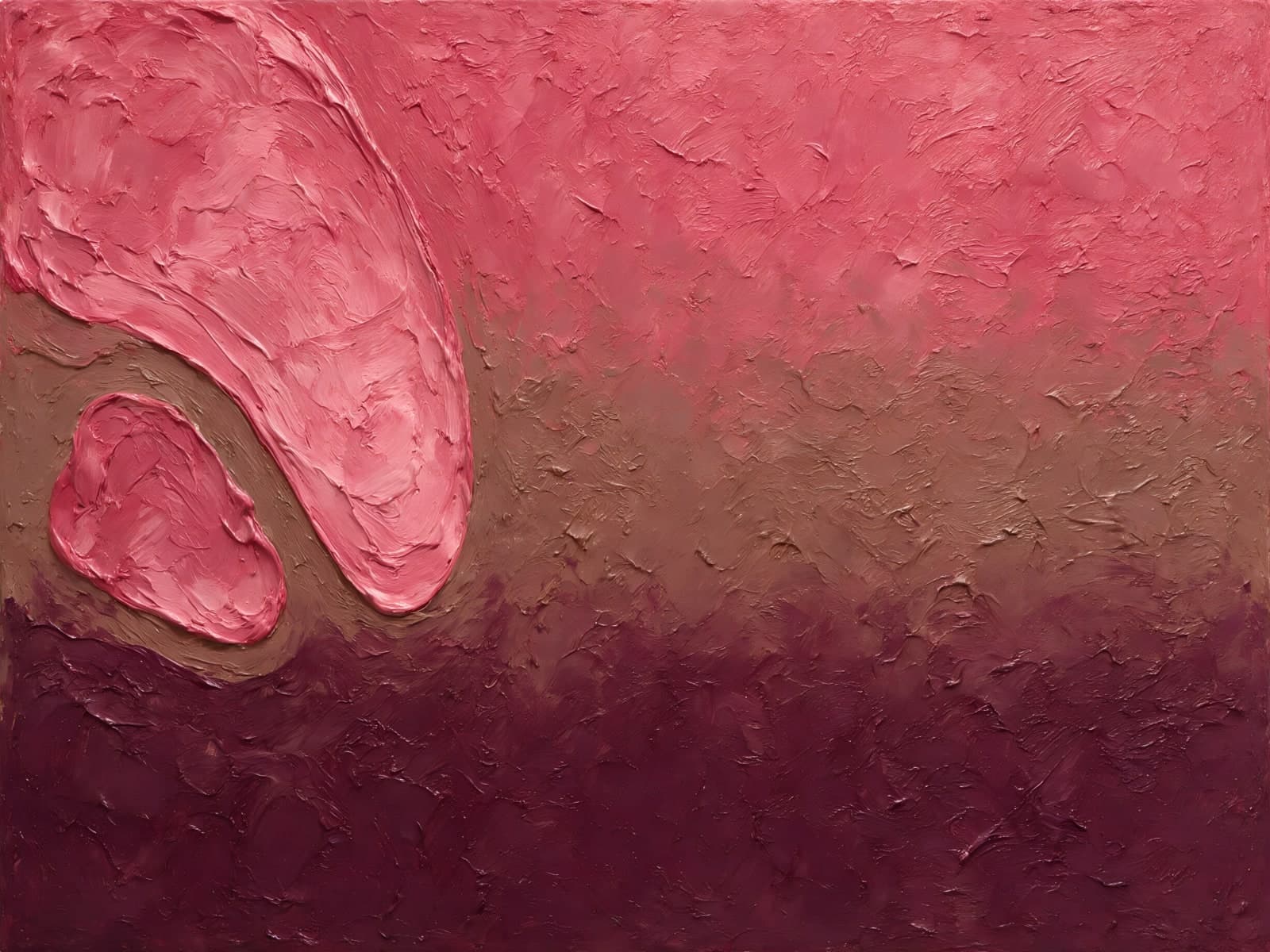 Roze verfstructuur met een grote druppelvorm