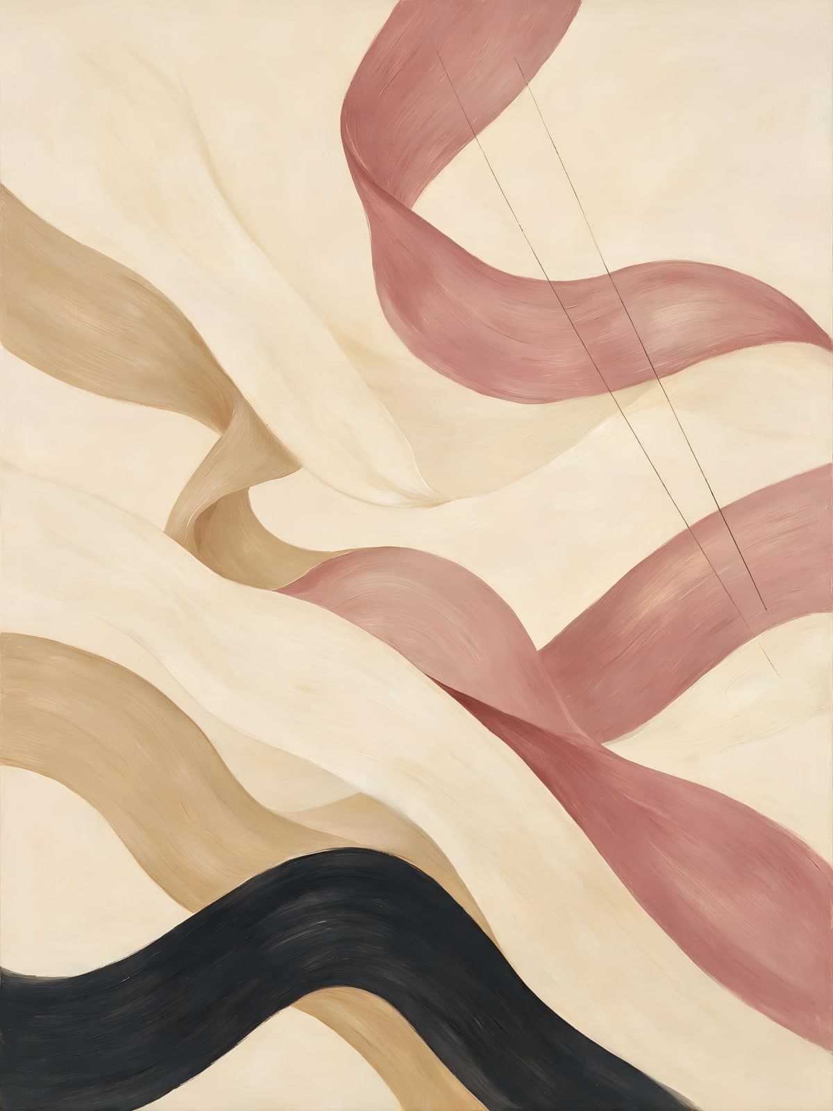 Wapperende linten in roze, beige en zwart