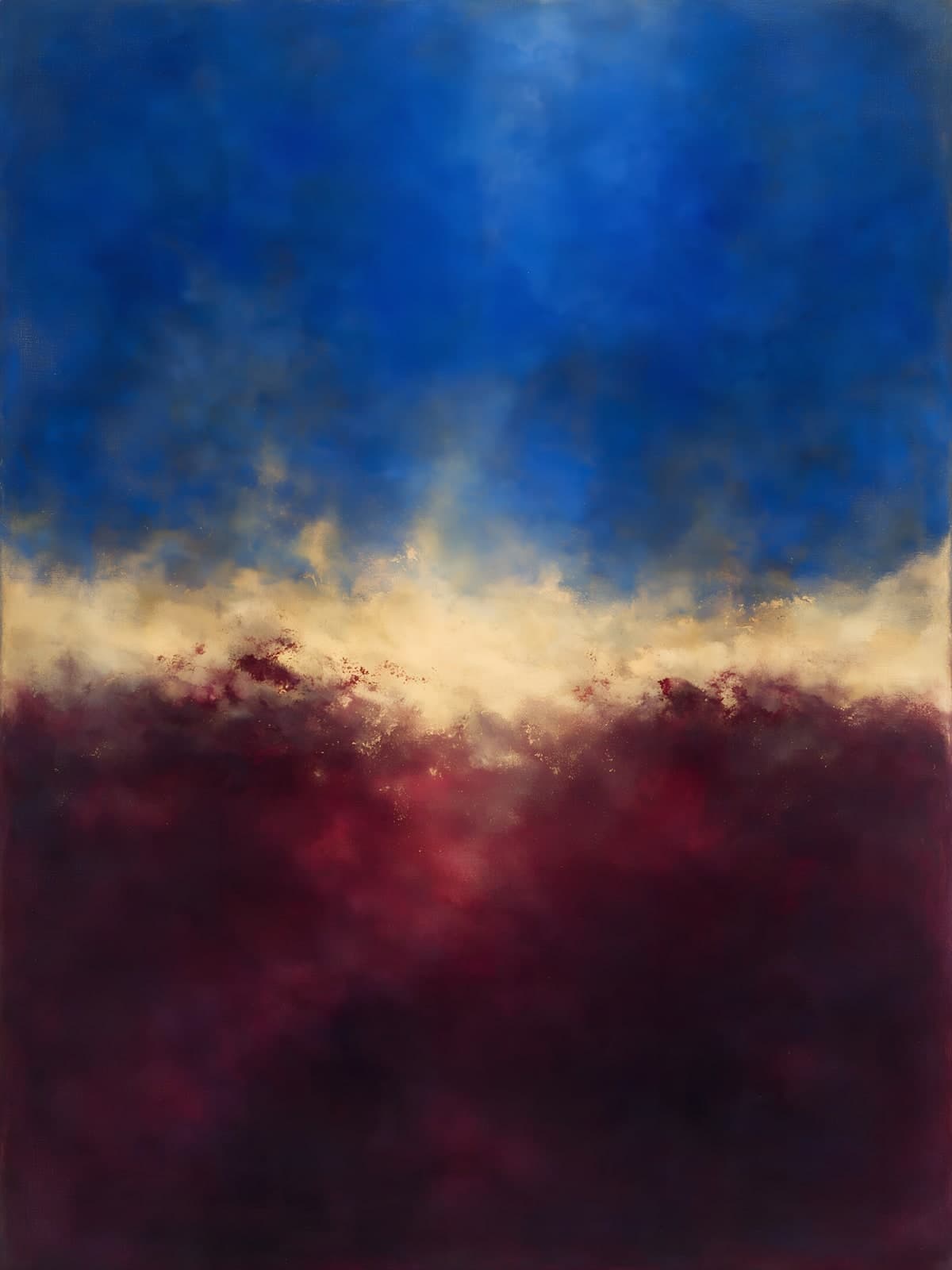 Blauw boven bordeauxrood met gouden horizon