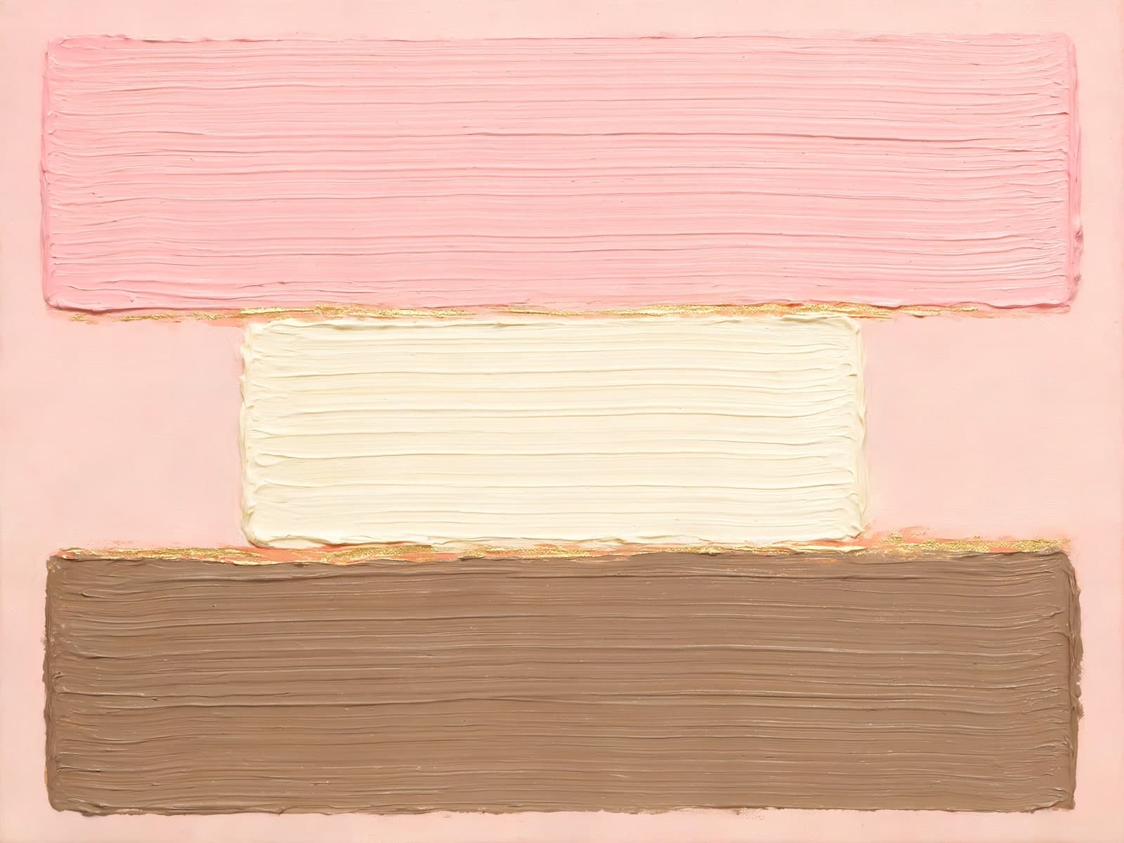 Roze, witte en bruine verfbanen