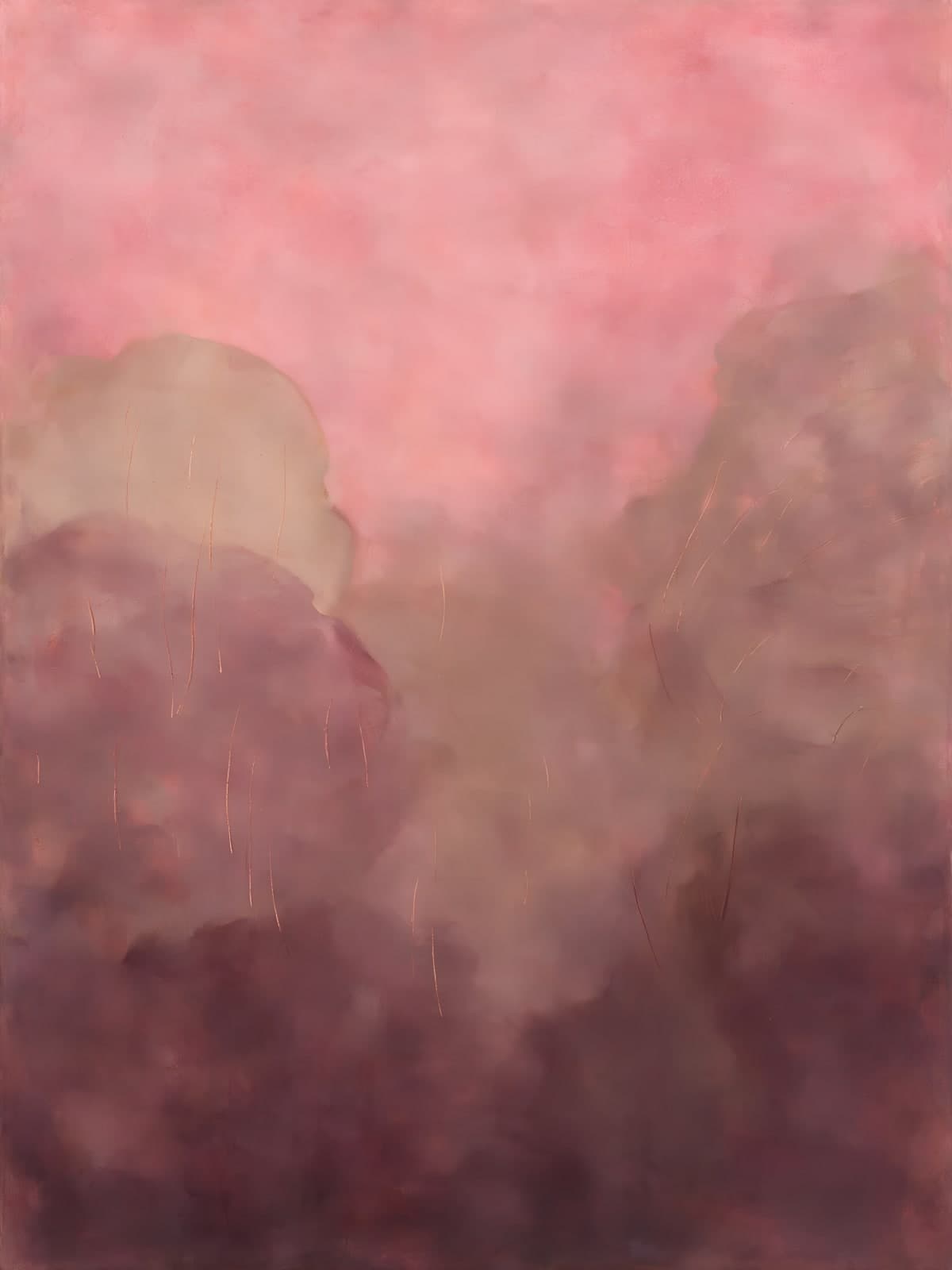 Roze wolken die in elkaar overlopen